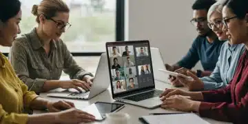 Adults learning online with diverse devices, focused on certificates and career growth