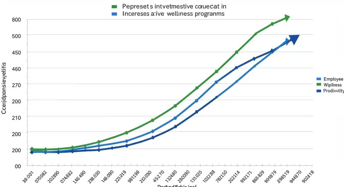 Chart showing increased employee engagement from wellness programs