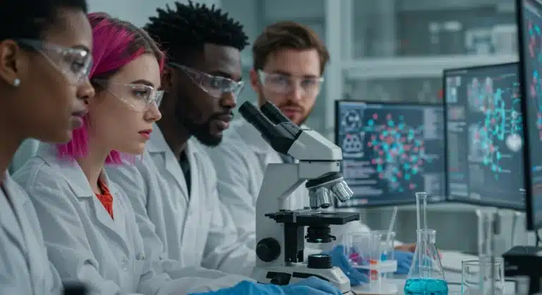 Scientists working in a lab, symbolizing pharmaceutical research and FDA drug development.
