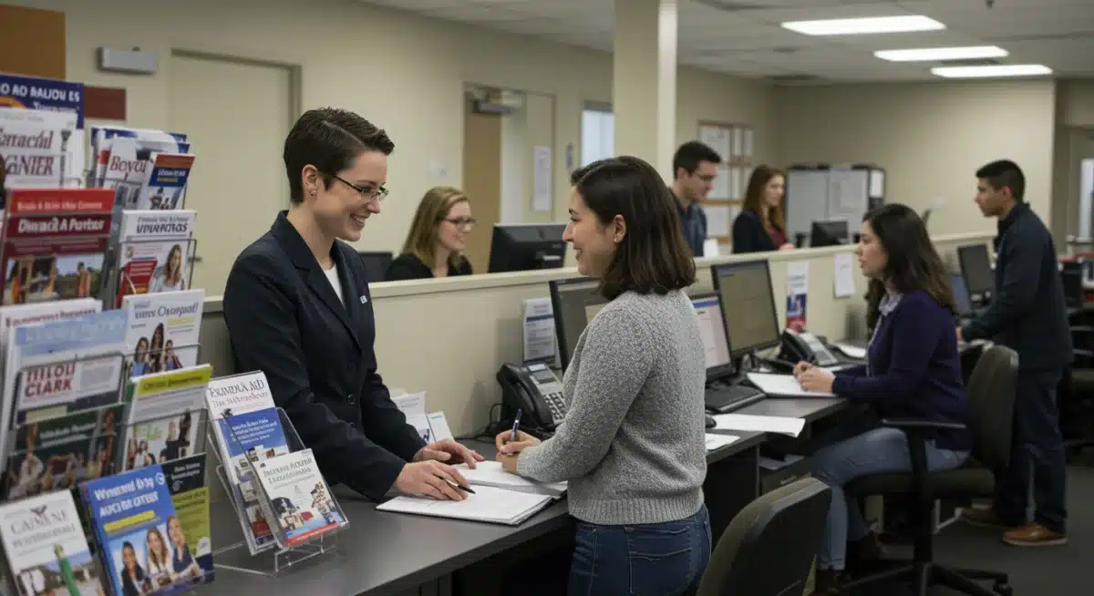 Financial aid advisors assisting students with college costs