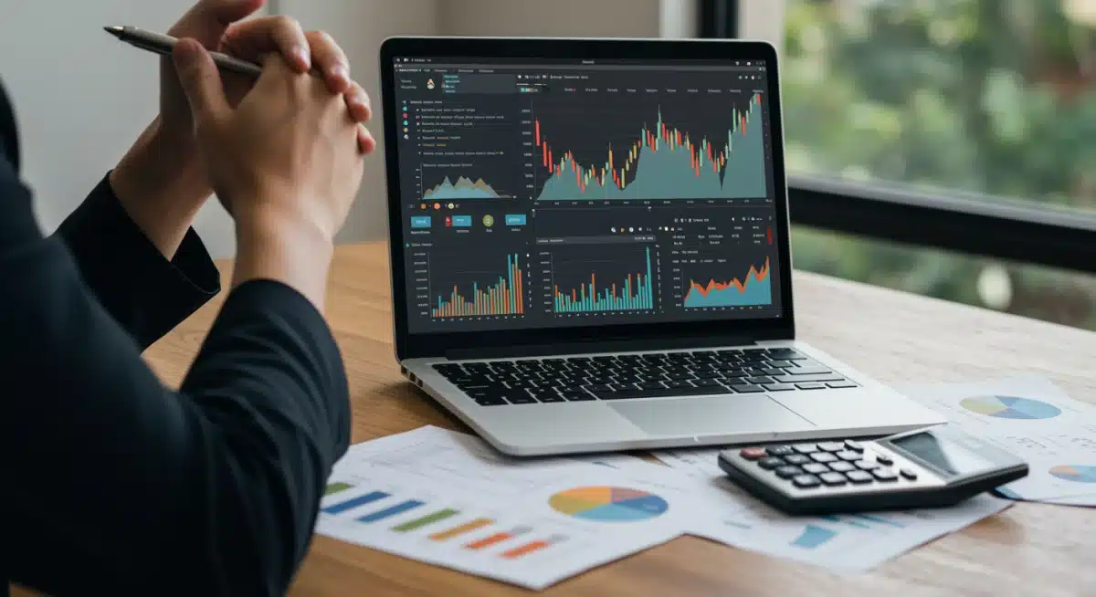 Person analyzing financial data for mortgage refinancing decisions