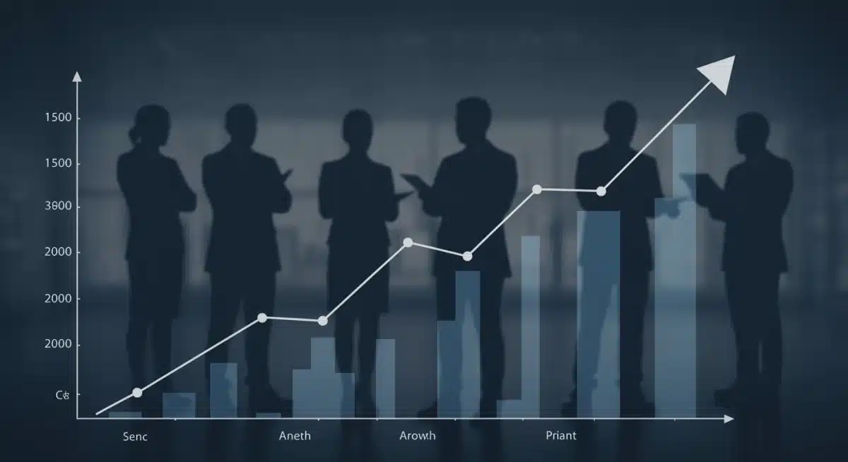 Graph illustrating economic growth and workforce collaboration trends for 2025