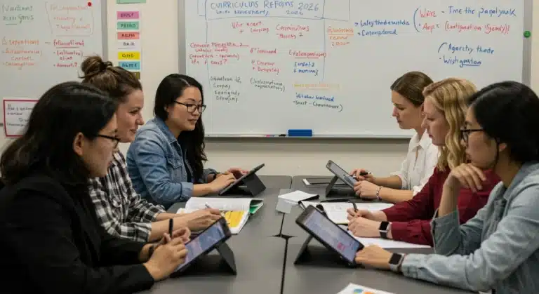 Educators collaborating on 2026 K-12 curriculum reforms
