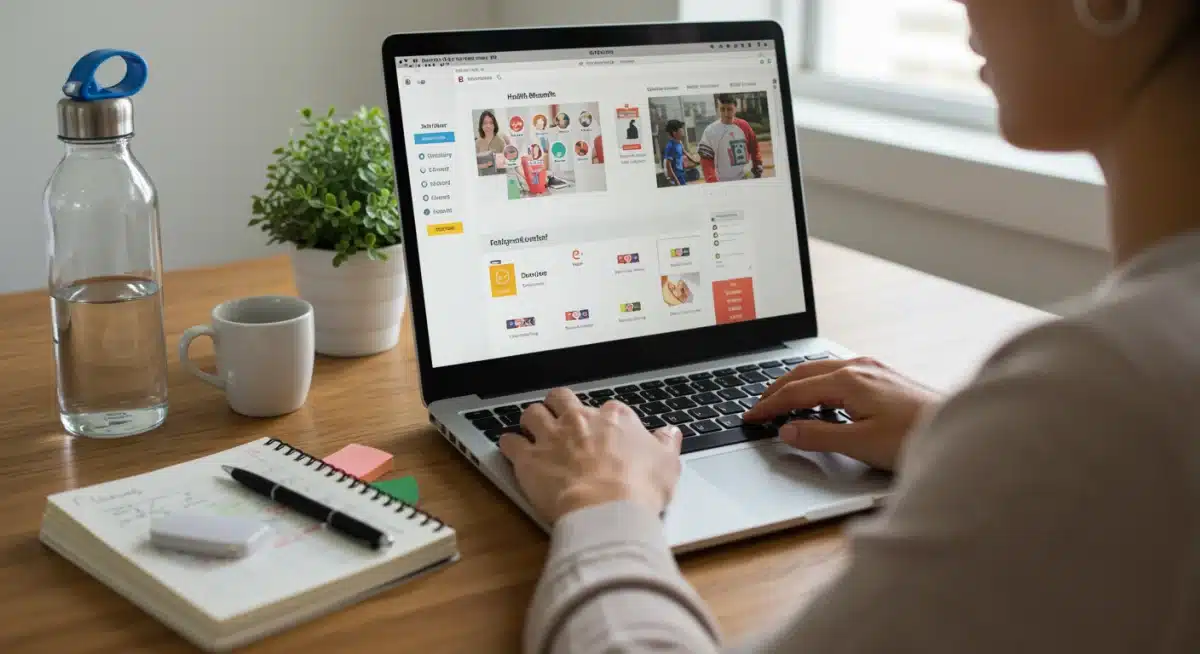 Individual actively managing personal benefits and wellness programs online