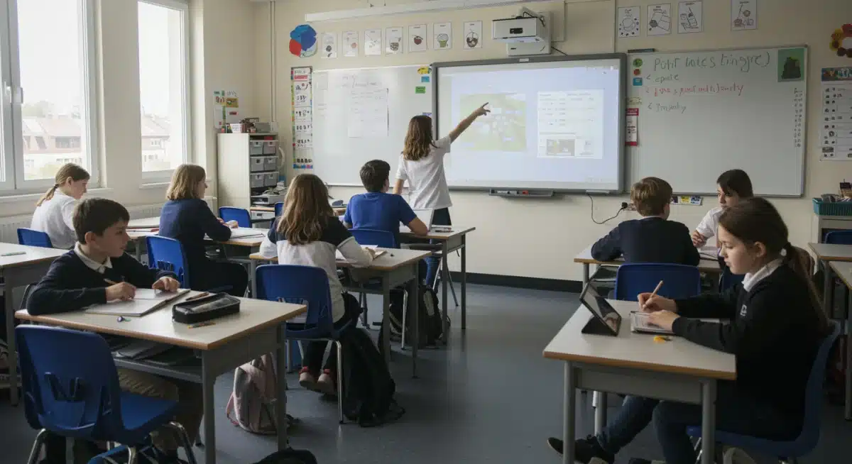 Students engaged in modern project-based learning