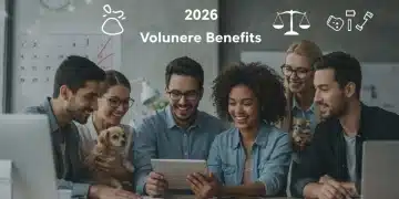 Employees reviewing voluntary benefits including pet insurance and legal services for 2026