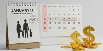 Calendar with January 15, 2026 marked, symbolizing Dependent Care FSA deadline