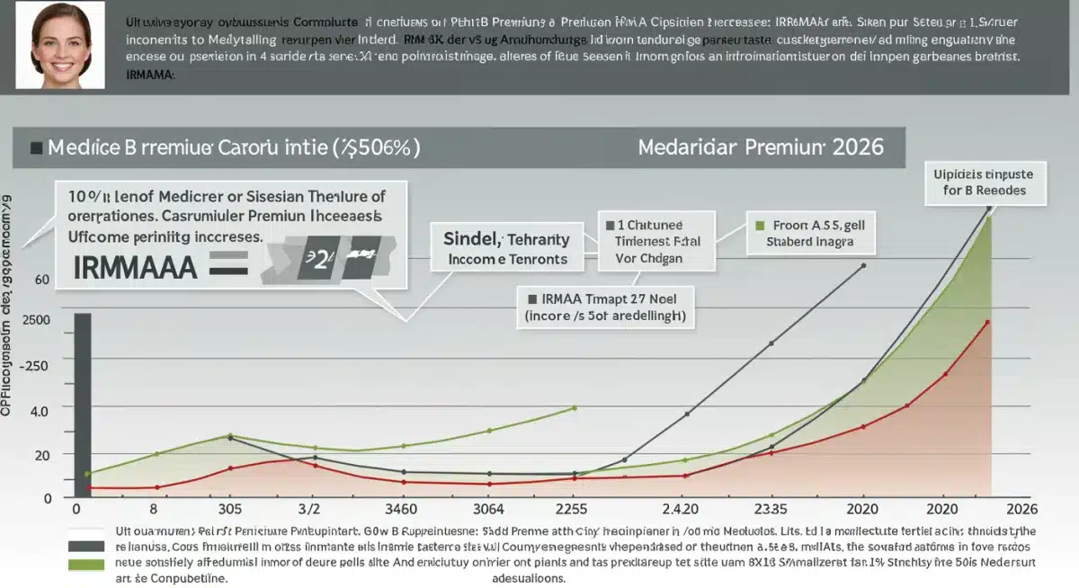 Infographic showing Medicare Part B premium calculation factors and trends
