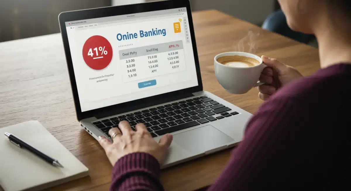 Person managing online high-yield savings account on laptop