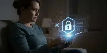 Patient looking at tablet about healthcare data breach