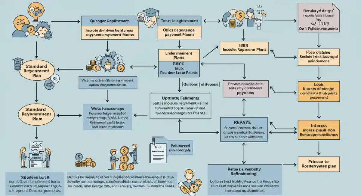 Flowchart depicting various student loan repayment plan options and their pathways.