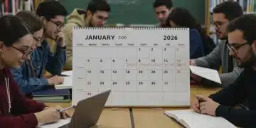 Students diligently studying, aware of US scholarship deadlines in January 2026