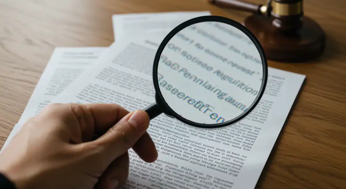 Magnifying glass examining new 2026 employer benefit regulations and compliance documents