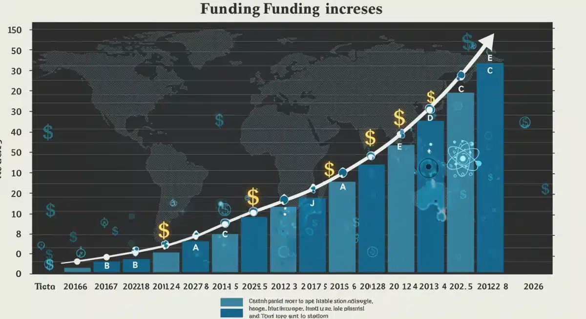 Chart depicting a 10% increase in federal funding for medical research.