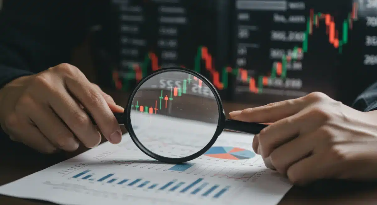 Individual analyzing financial statements and inflation data for informed decisions