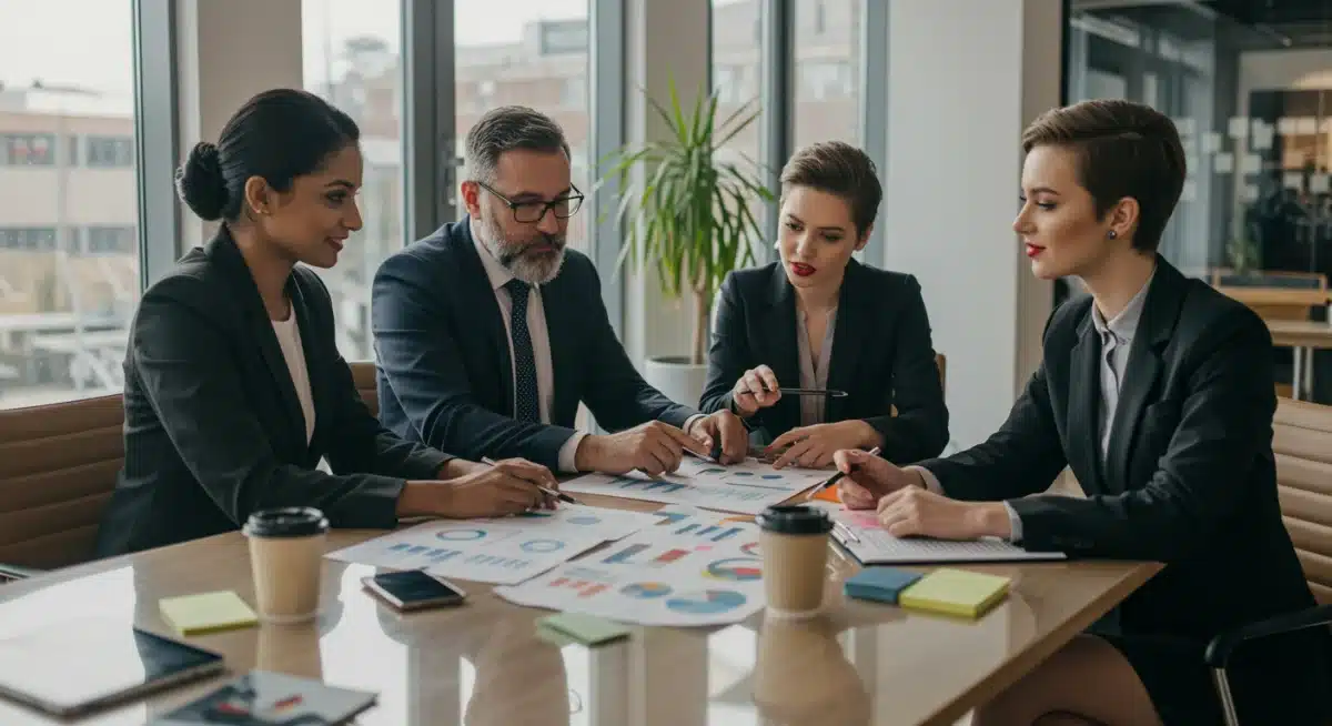 Financial advisors discussing retirement strategies