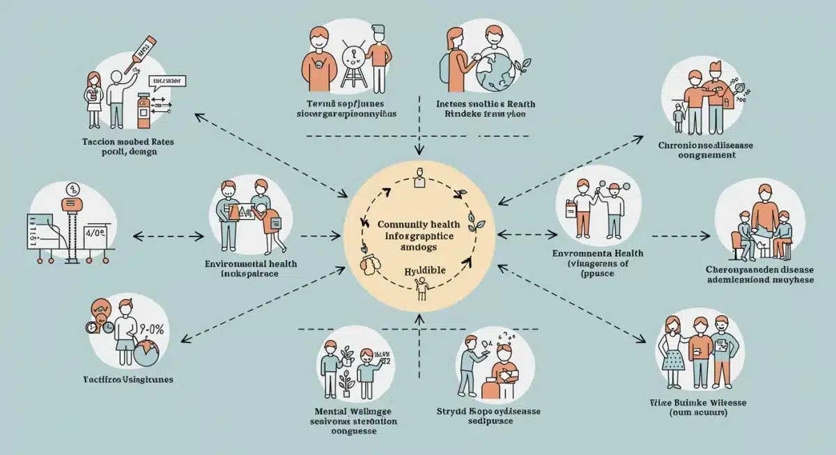 Infographic showing interconnected public health factors