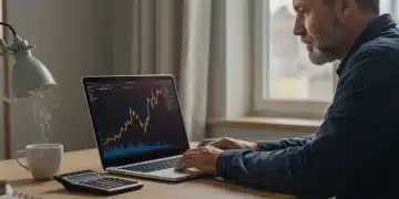 Person planning retirement finances on a laptop