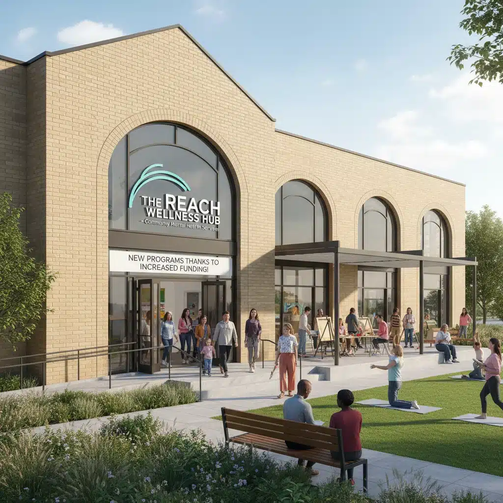 Community mental health center, symbolizing accessible care from HHS funding.