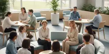 Diverse individuals receiving mental health support, symbolizing the HHS $1 billion grant impact.