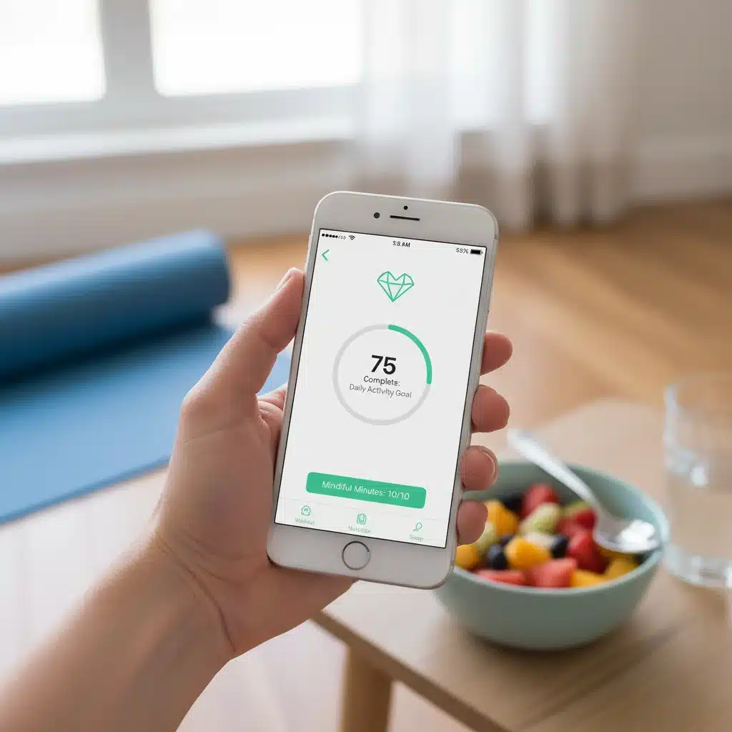 Smartphone showing wellness app, symbolizing personalized health benefits.