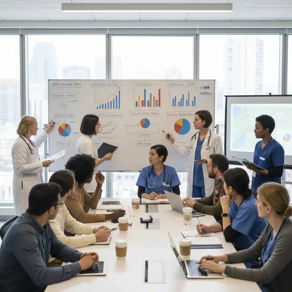 Healthcare professionals collaborating on opioid prevention strategies