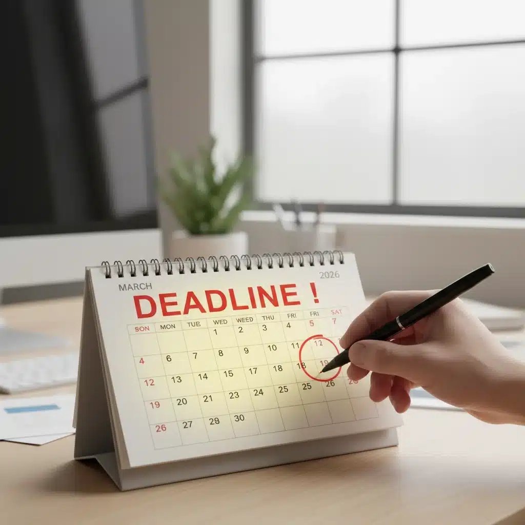 Calendar highlighting March 2026 deadline for mental health benefits