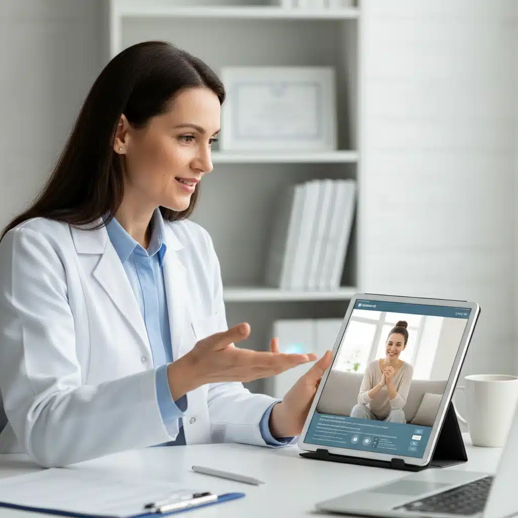 Doctor consulting patient virtually via tablet, showing telehealth's effectiveness.
