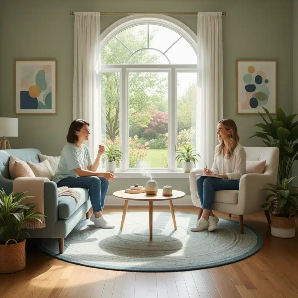 Individual receiving counseling for opioid recovery