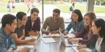 Students reviewing FAFSA information for college financial aid planning