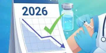 Graph showing a 15% decrease in flu cases following 2026 vaccine rollout.
