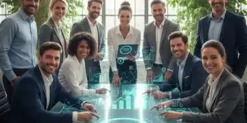 Employees smiling, representing optimized health benefits and company well-being.