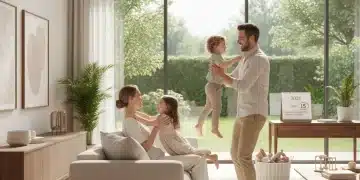 Happy family enjoying time at home, representing the financial benefits of dependent care plans.