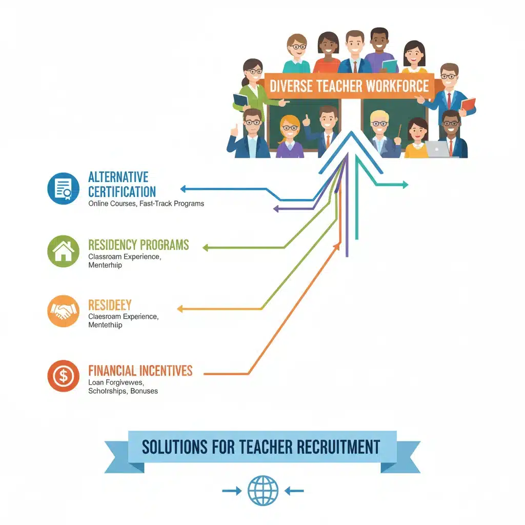Infographic showing diverse pathways to teaching careers