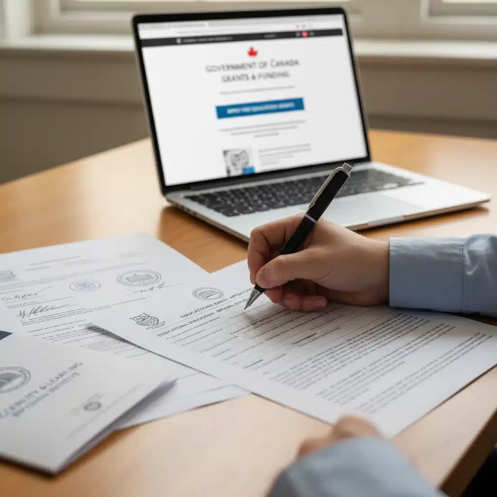Person filling out a special education grant application form, emphasizing the funding process.